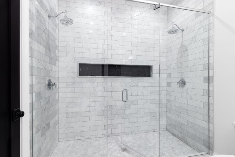 Contemporary Shower with Glass Doors