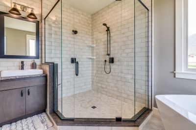 Contemporary Shower with Frameless Door